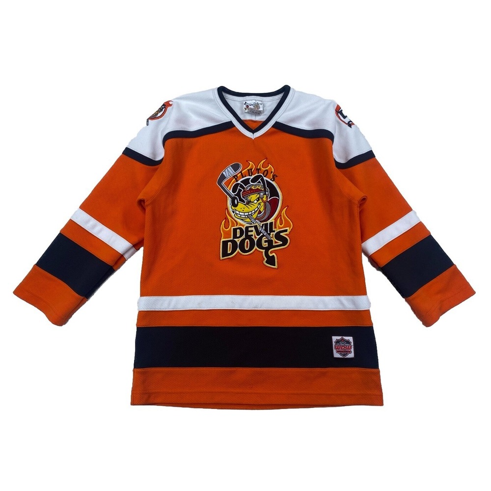 Walt Disney World Kids Pluto's Devil Dogs Hockey Jersey Size XL 14/16